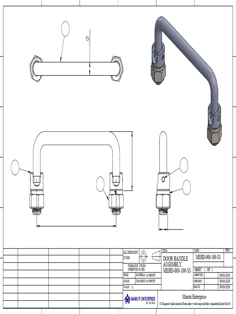 Stainless Steel Door Handle Assembly | PDF | Metals