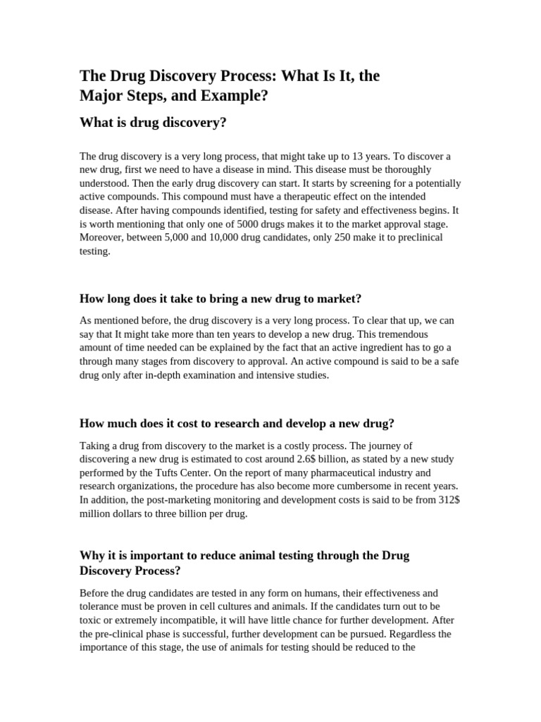 Drug Discovery Process Explained | PDF | Phases Of Clinical Research ...