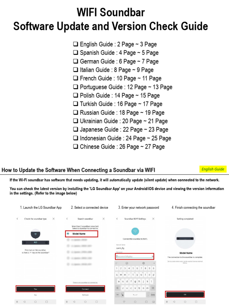 How To Update The Software When Connecting A Soundbar Via WIFI | PDF ...