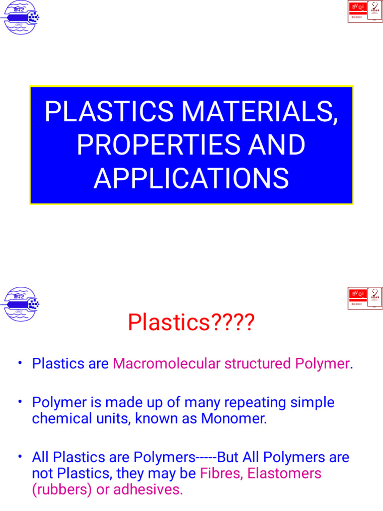 Properties and Applications of Plastics | PDF | Thermoplastic | Plastic