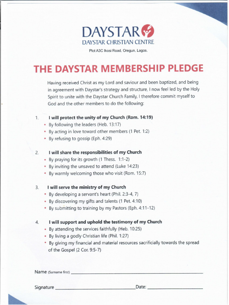Membership Induction Pledge | PDF