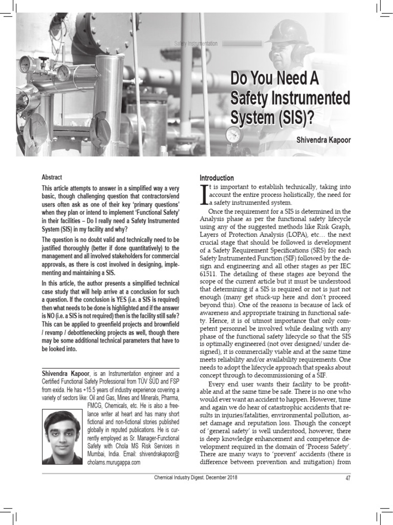 Do You Need A Safety Instrumented System | PDF | Safety