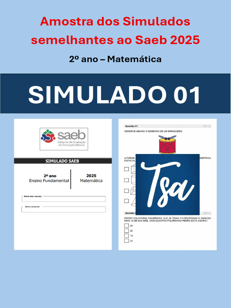 Simulados de Matemática para Saeb 2025 | PDF