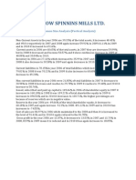 Saritow Spinnins Mills Ltd interpretition of common size analysis 2006 - 2010
