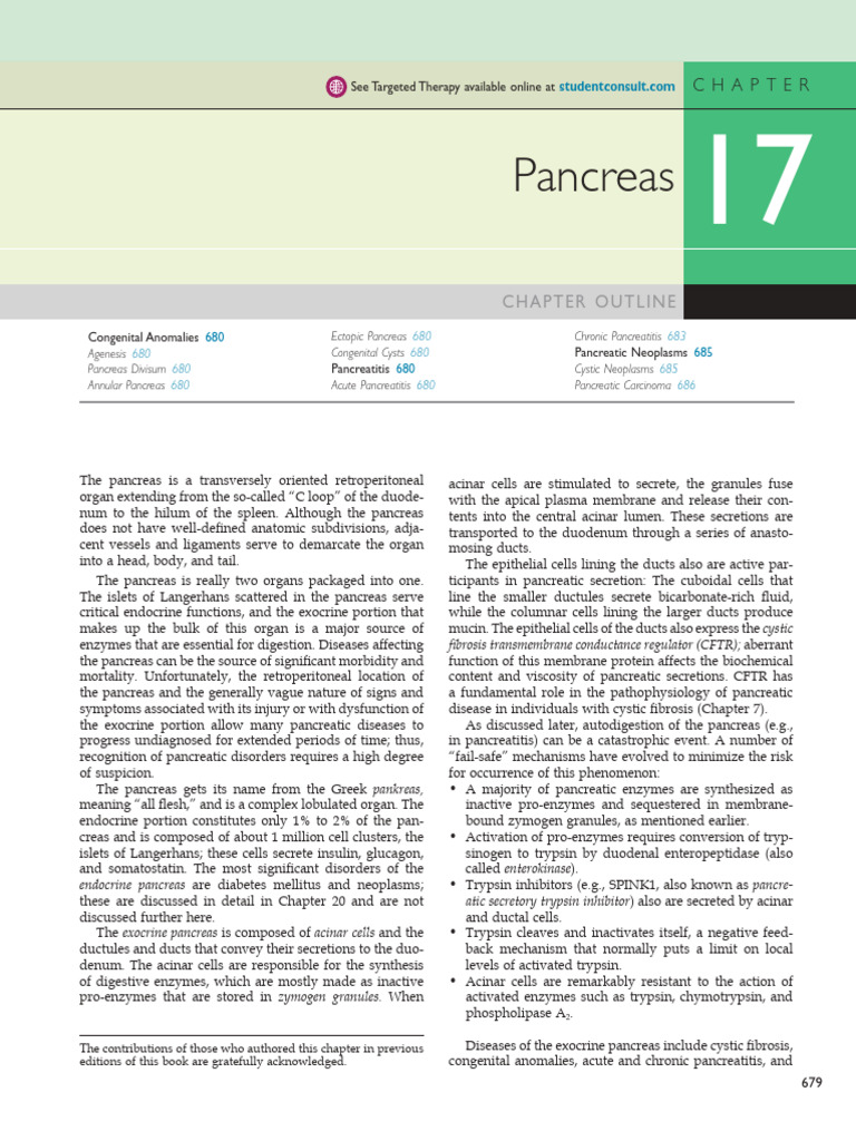 Pancreatic Disorders Overview | PDF | Pancreas | Pancreatic Cancer