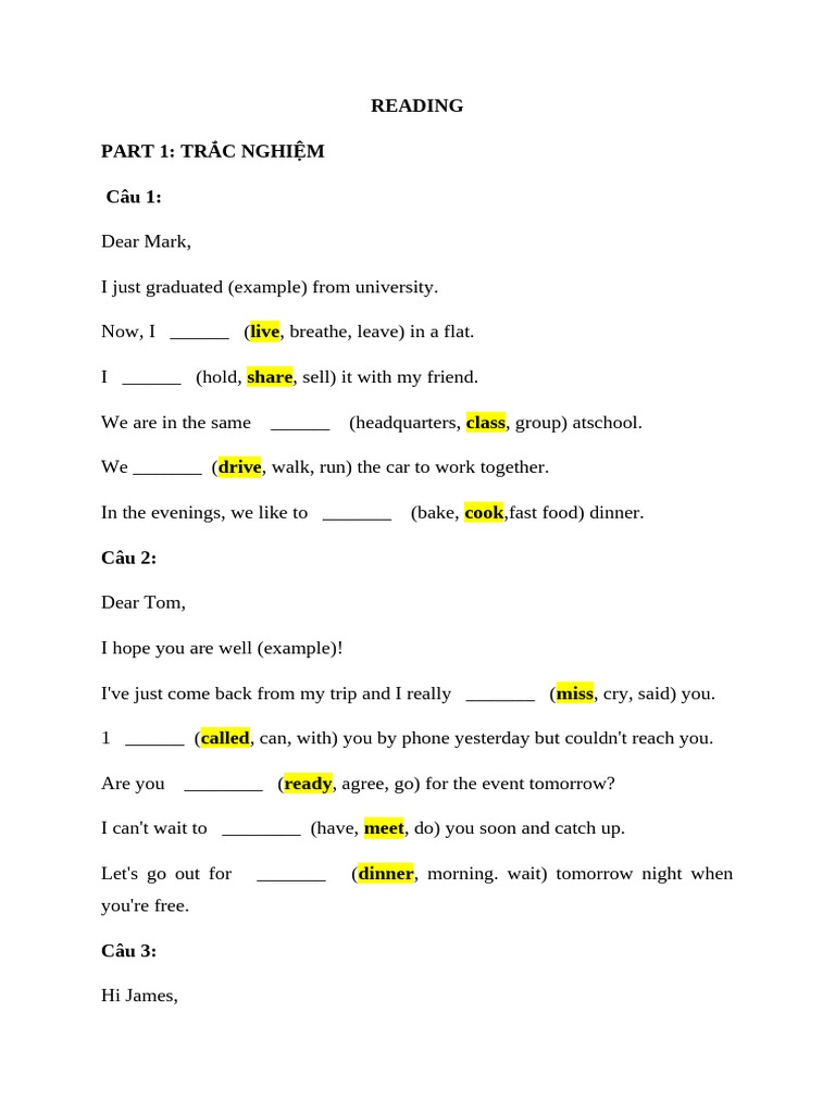 English Language Practice Exercises | PDF | Meal | Knowledge
