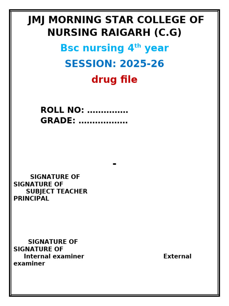 BSC Nursing 4 Year: SESSION: 2025-26 | PDF
