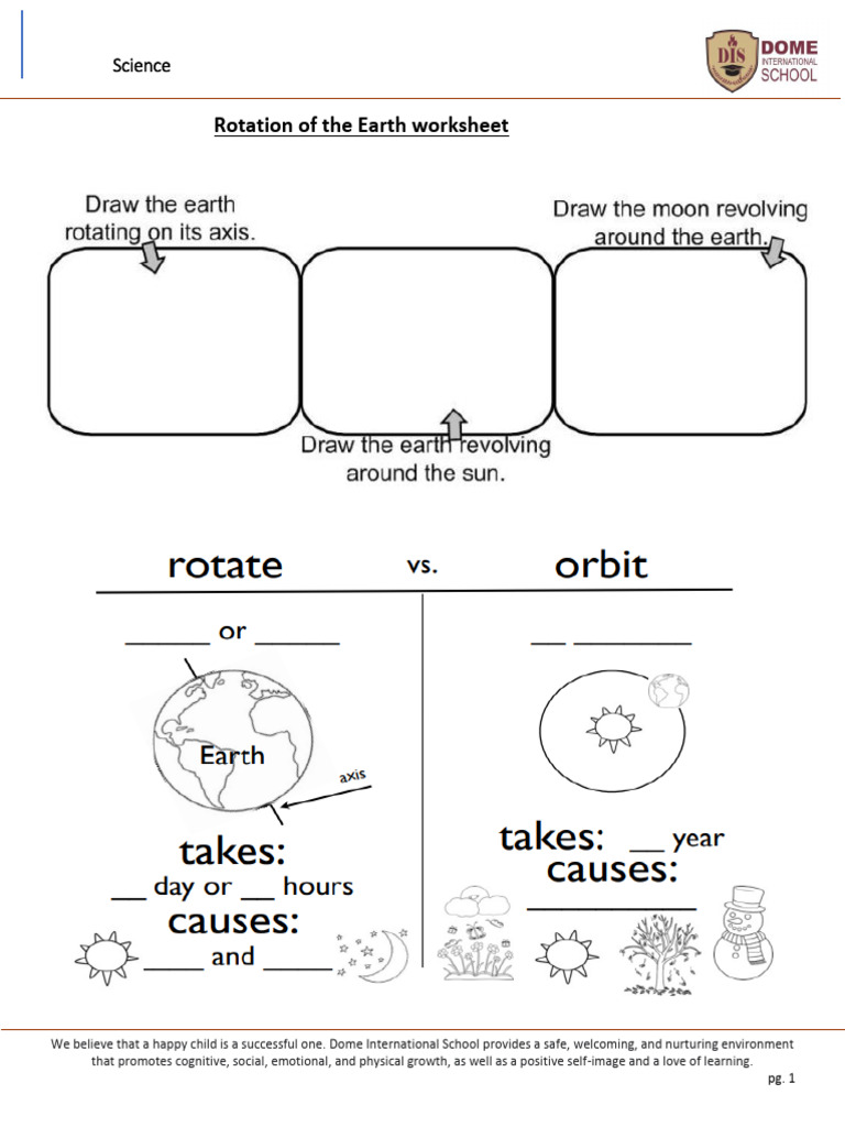 Rotation of Earth Worksheet 2 | PDF