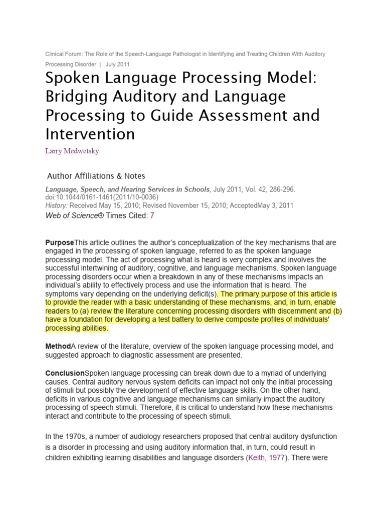 LSHSS Spoken LangiageProcessingModel | PDF | Speech | Phoneme
