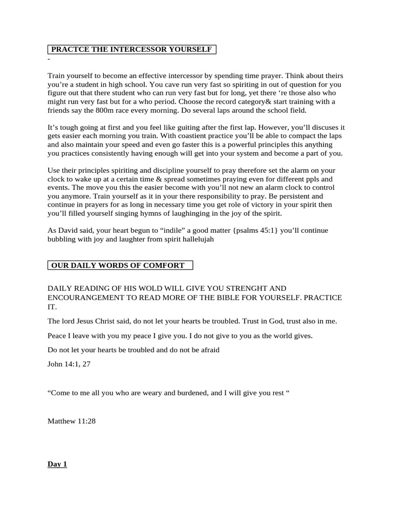 Effective Intercession Training Guide | PDF | Jesus | Mercy