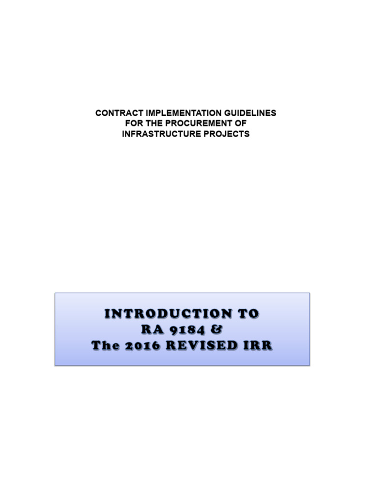 Guidelines for Infrastructure Procurement | PDF | Procurement | Justice