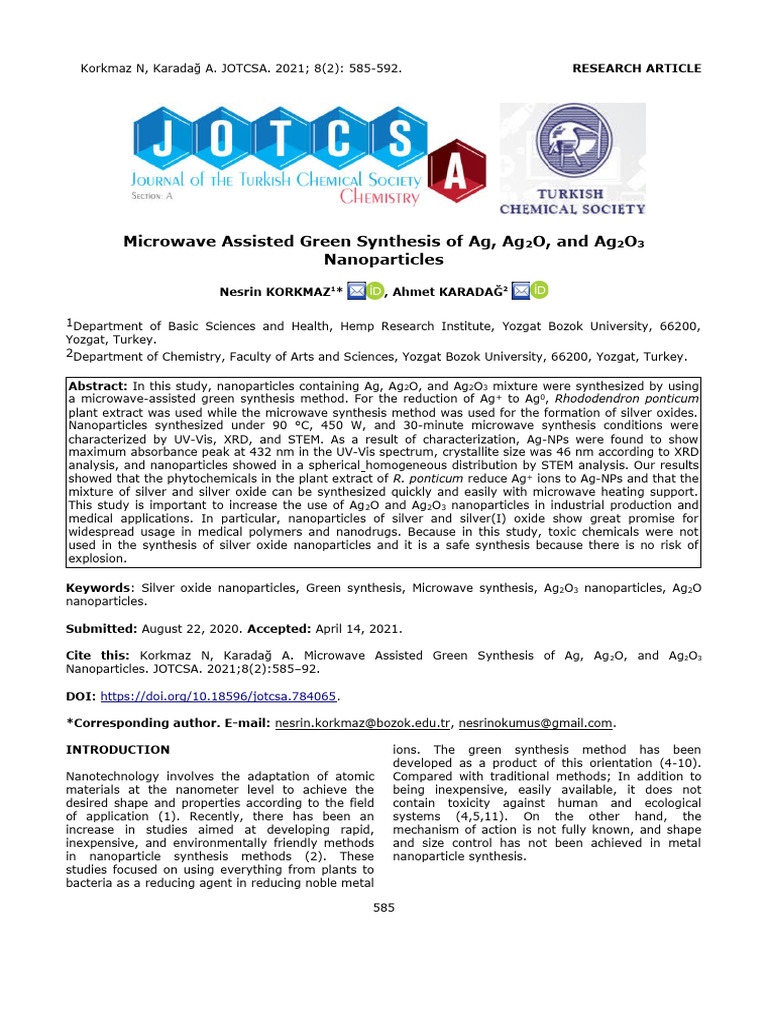 Green Synthesis of Silver Nanoparticles | PDF | Nanoparticle ...