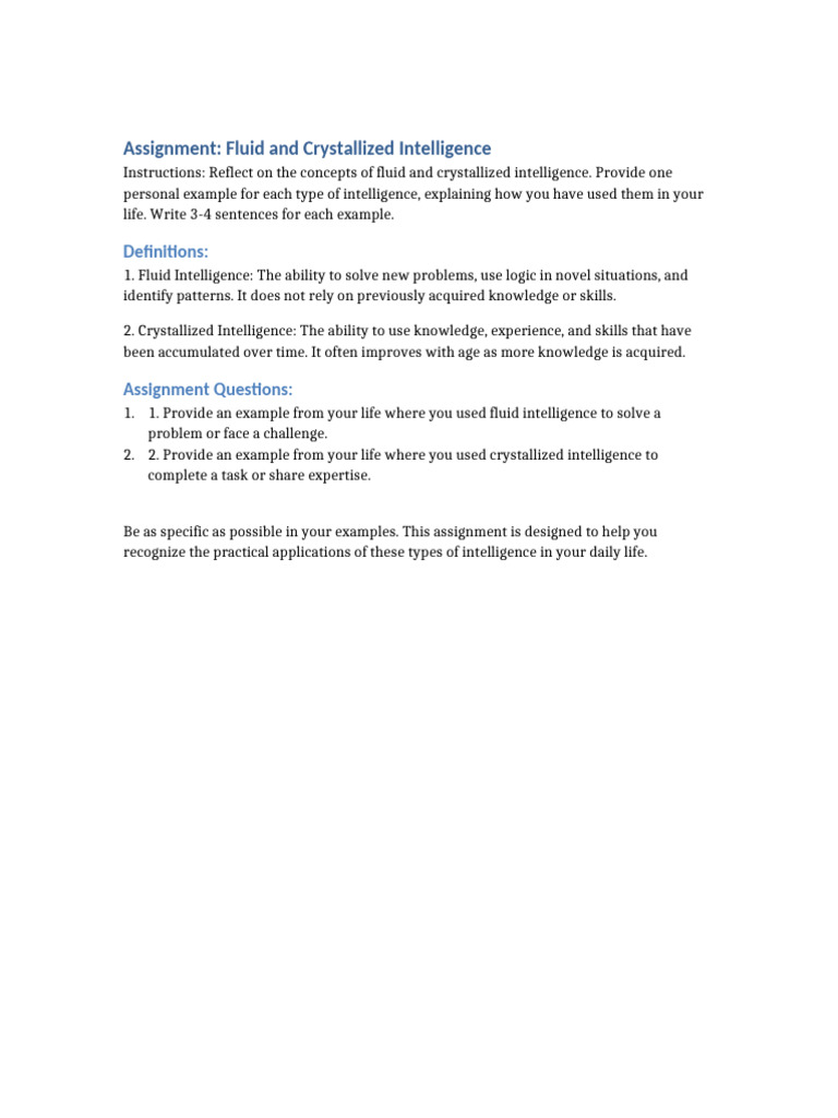 Personal Reflections on Intelligence Types | PDF
