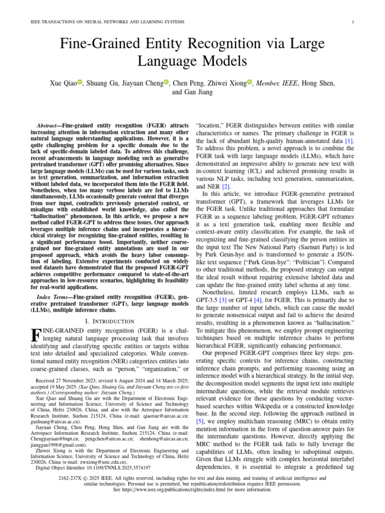 Fine-Grained Entity Recognition with LLMs | PDF | Applied Mathematics ...