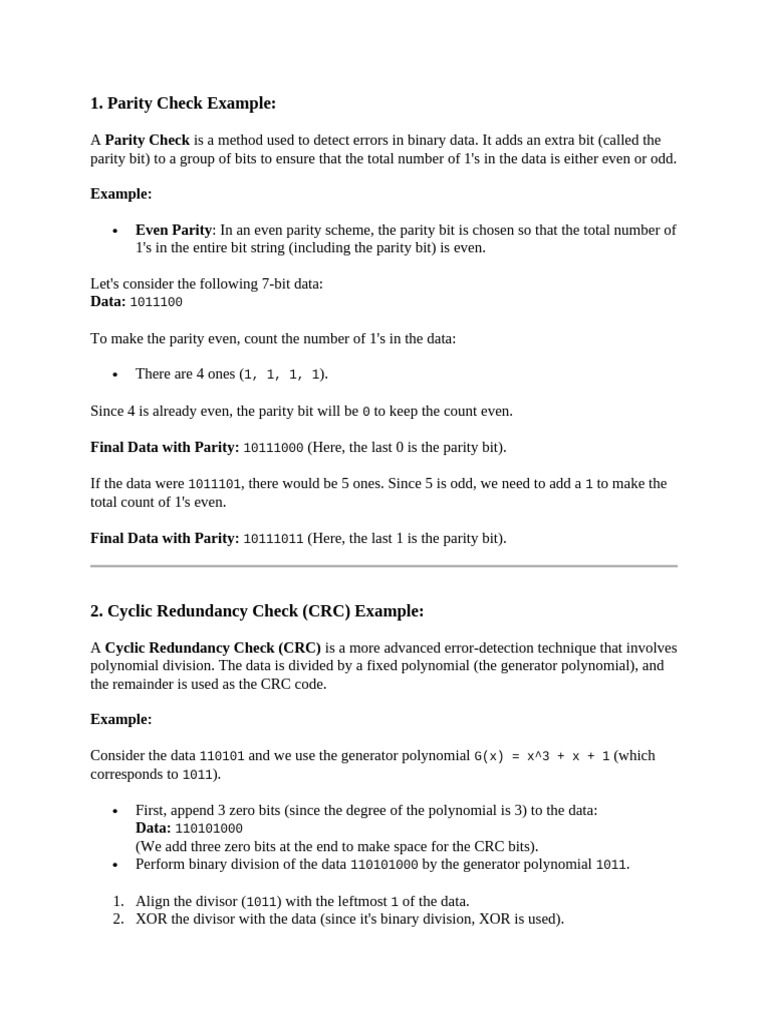 Understanding Cyclic Redundancy Check | PDF | Error Detection And ...