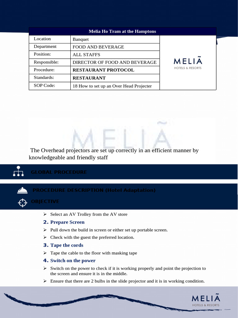 Overhead Projector Setup Guide | PDF