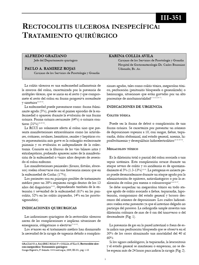Tratamiento Quirúrgico de Rectocolitis | PDF | Cáncer colonrectal ...