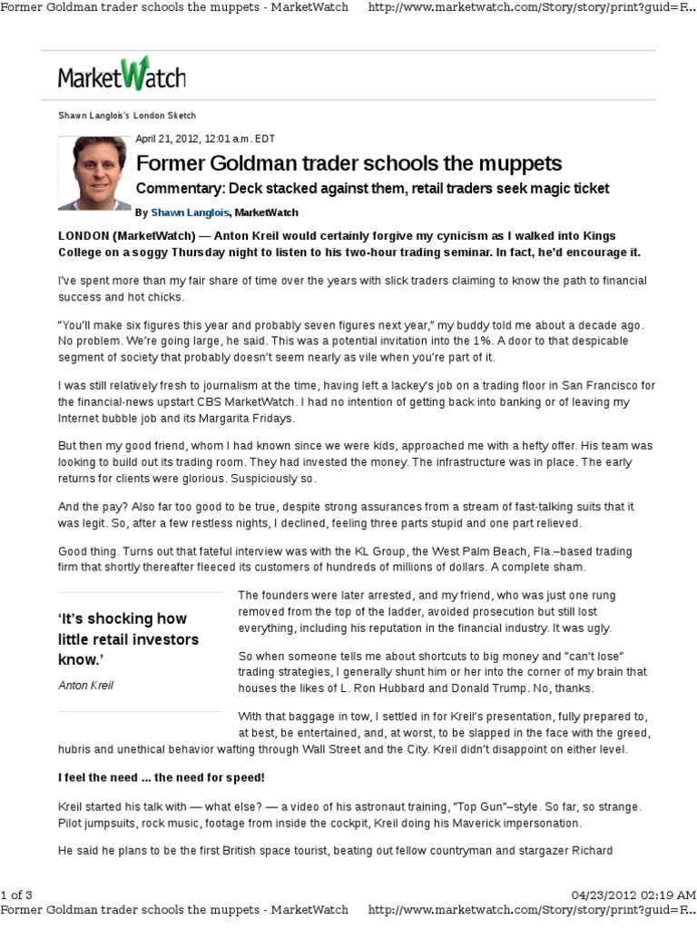 Trader Anton Kreil | PDF | Day Trading | Nasdaq