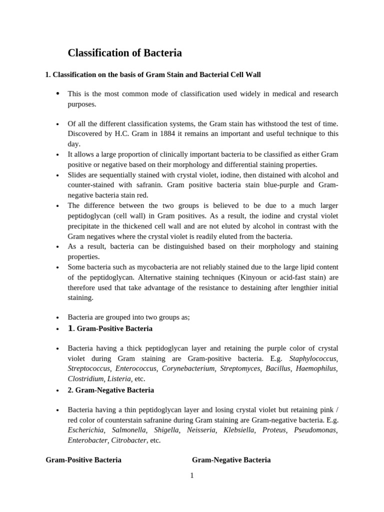 Bacterial Classification Methods Explained | PDF | Gram Positive ...