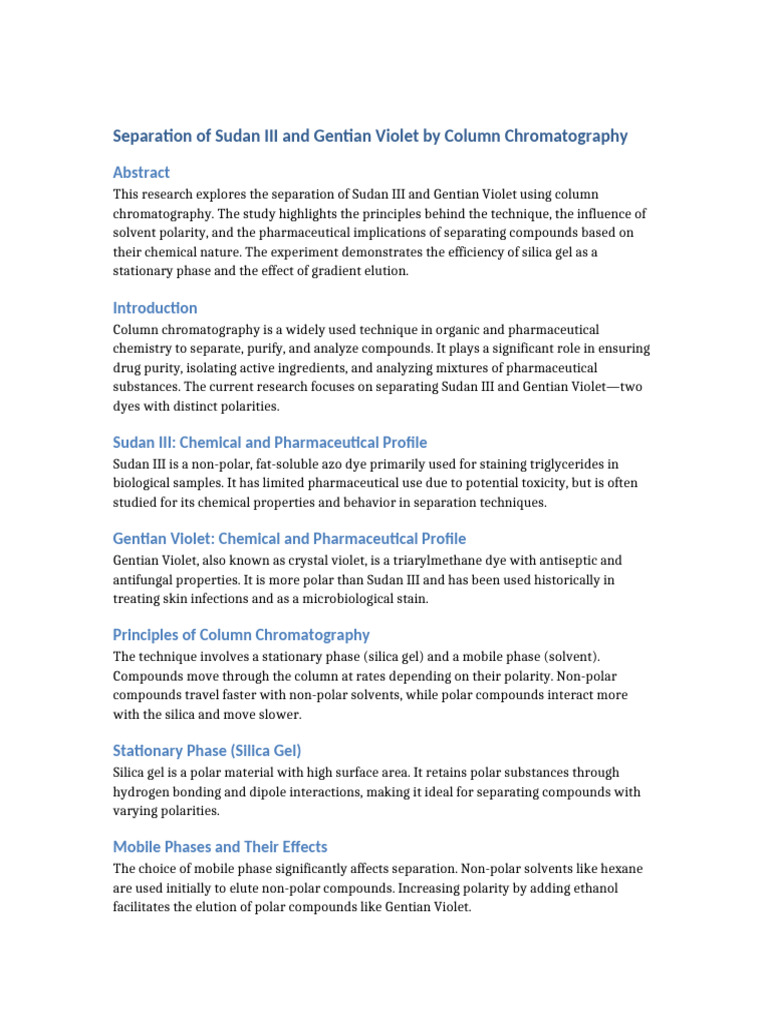 Column Chromatography Research | PDF | Chromatography | Thin Layer ...