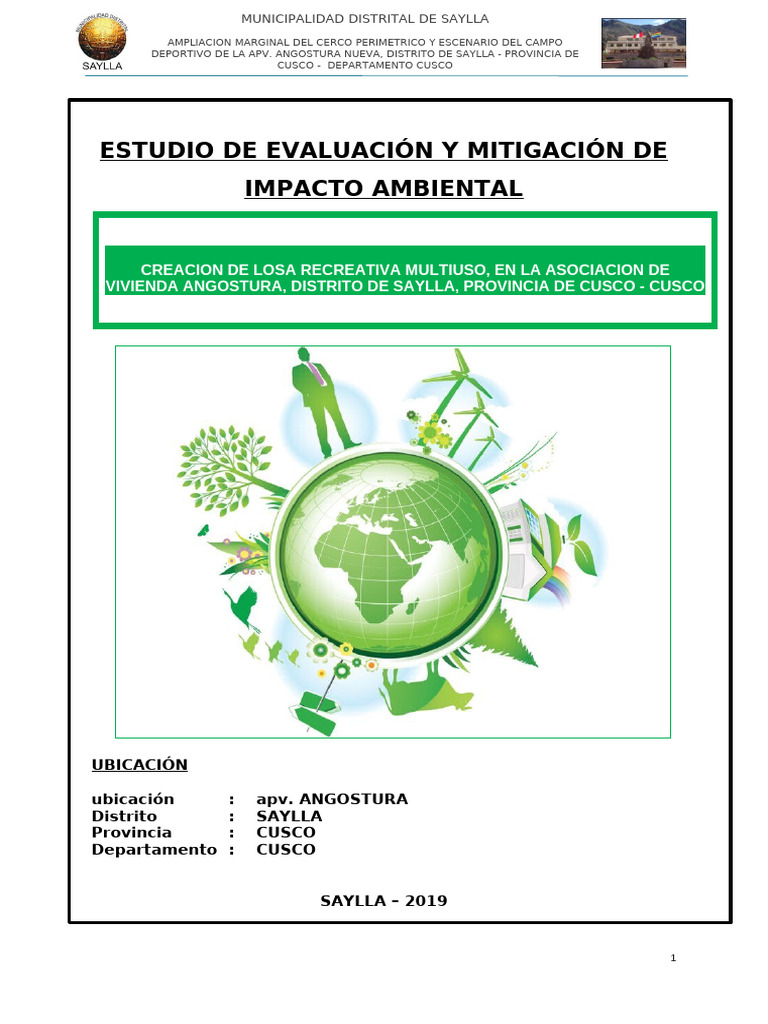 Estudio de Impacto Ambiental en Saylla | PDF | Evaluación de impacto ...