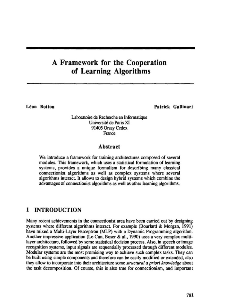 Framework for Cooperative Learning Algorithms | PDF | Pattern ...