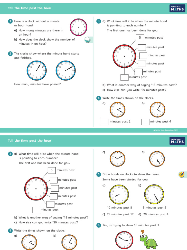 Y2 Summer Block 2 D3 Tell The Time Past The Hour 2022 | PDF ...