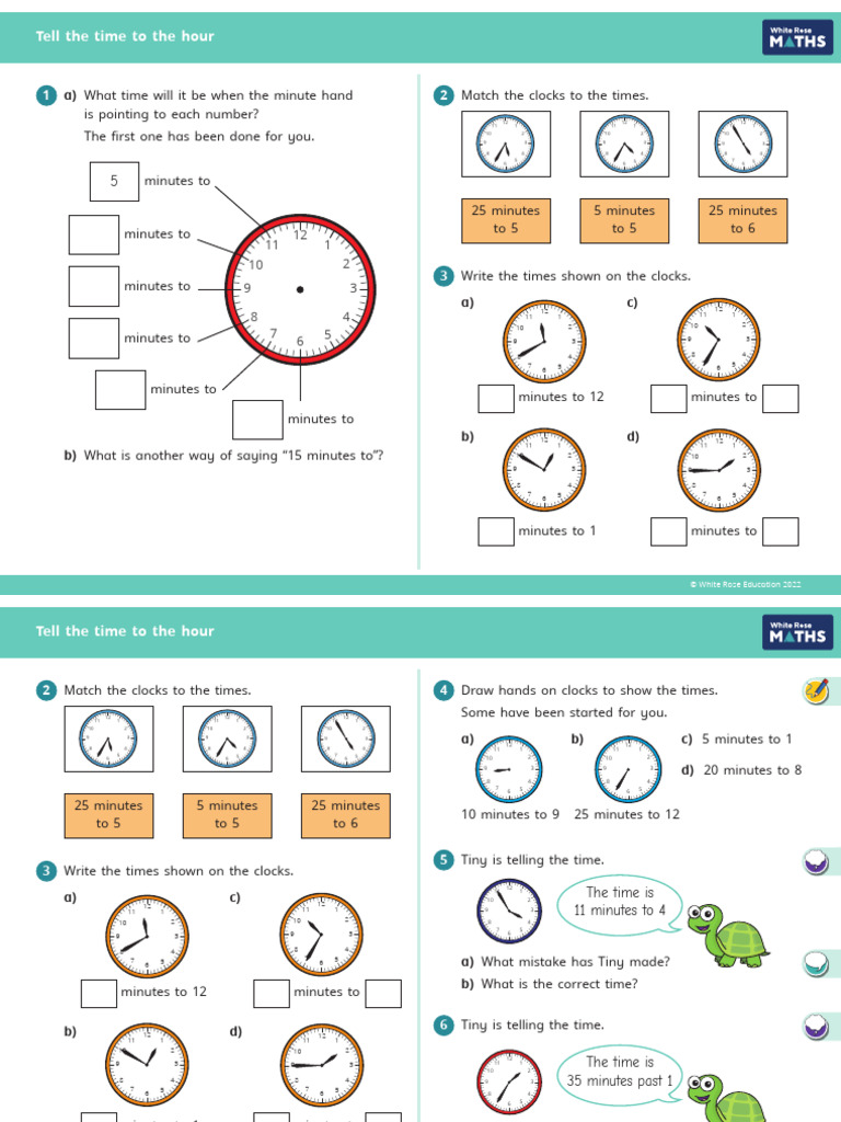 Y2 Summer Block 2 D4 Tell The Time To The Hour 2022 | PDF | Horology ...