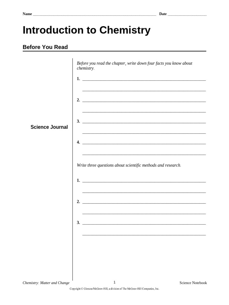 1.1 Science - Notebook - Introduction - To - Chemistry - A - Story - of ...