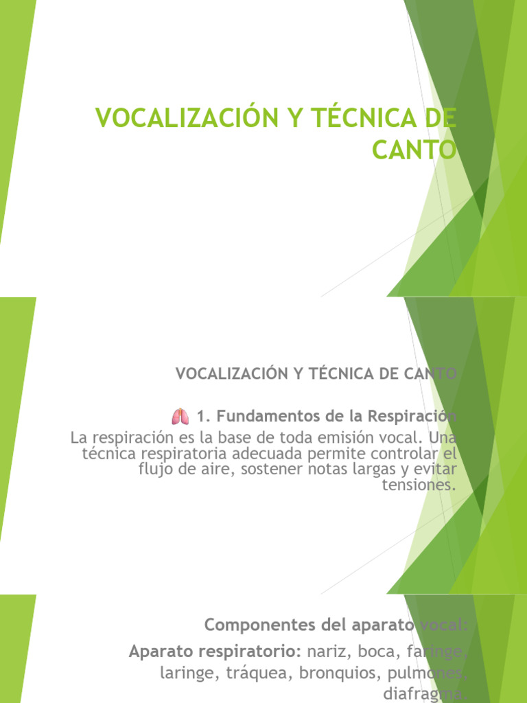 Técnicas de Vocalización y Canto | PDF | Canto | Sistema respiratorio