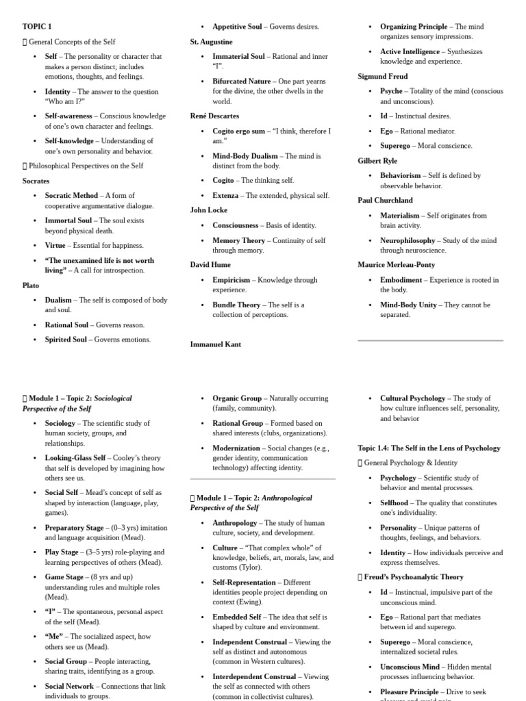 Psych Reviewer | PDF | Mind | Self