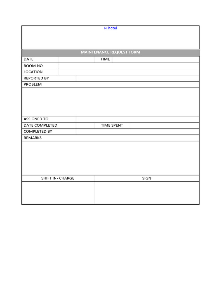 Maintenance Request Form | PDF