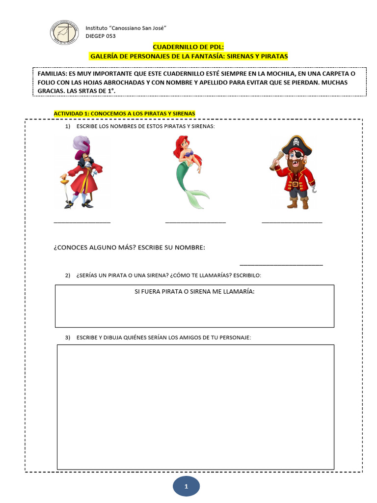 Personajes de Fantasía: Sirenas y Piratas | PDF