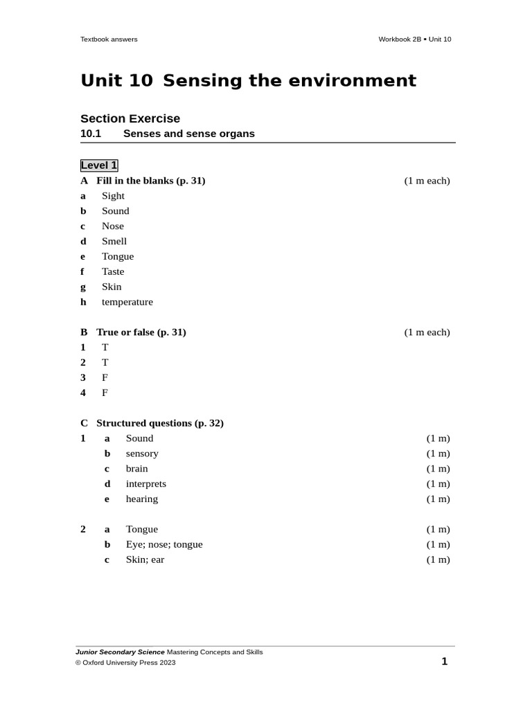 Jsci Ans wb10 e | PDF | Senses | Ear