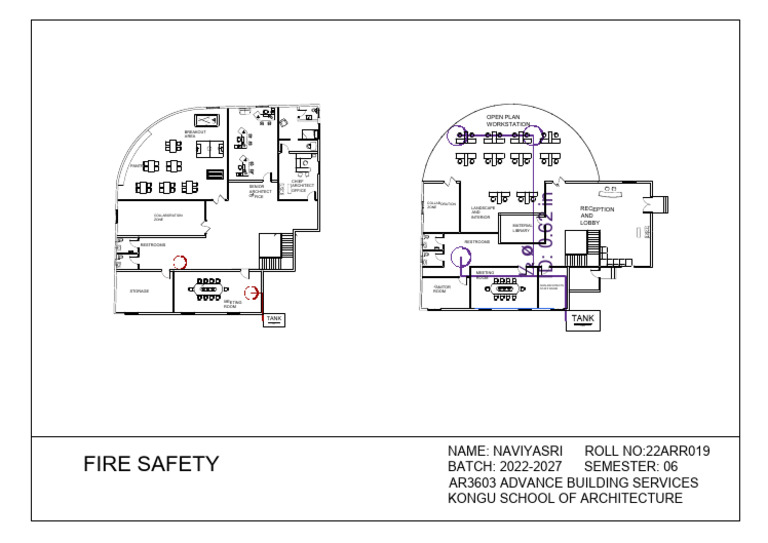 Fire Safety Layout for Architectural Spaces | PDF