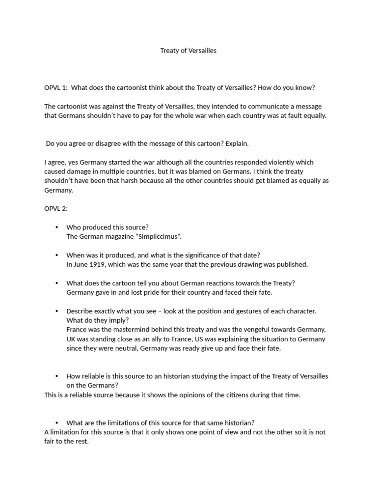 Treaty of Versailles | PDF