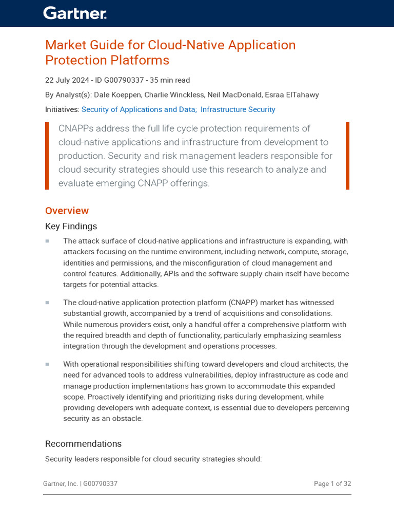 Market Guide For NAPP | PDF | Cloud Computing | Computer Security