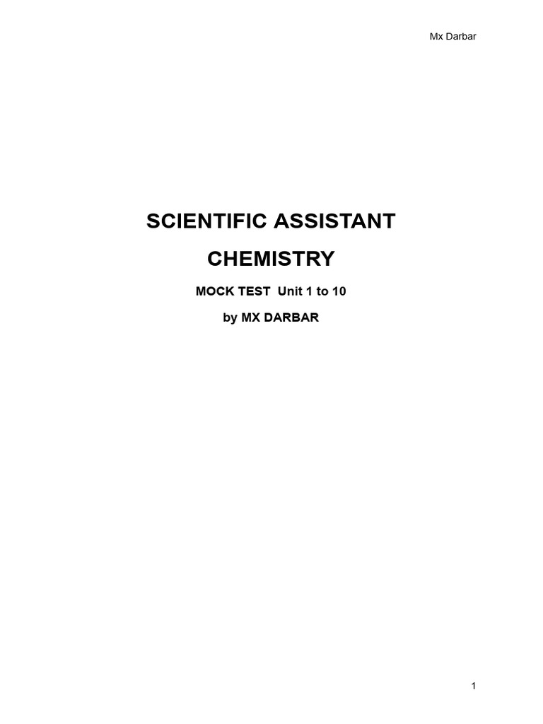 SA CHEM Mock Test by MX Darbar | PDF