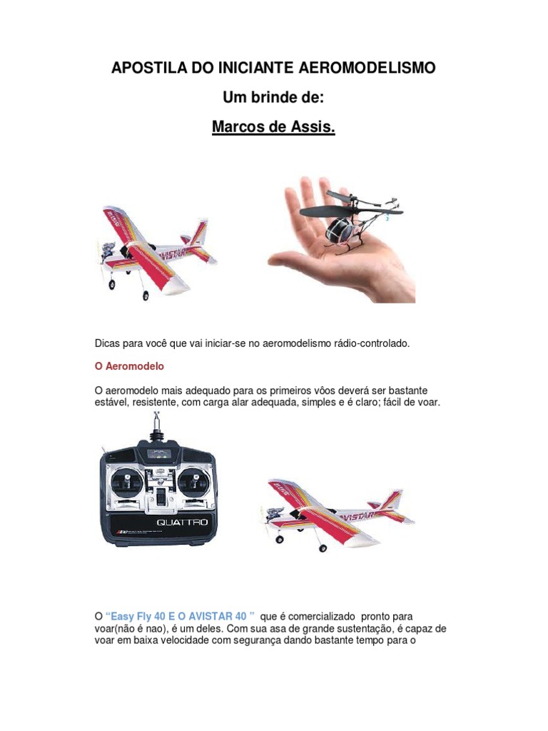 Apostila Do Iniciante Aeromodelismo | PDF | Hélice | Asa