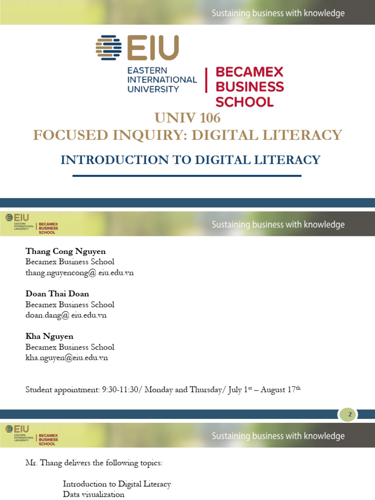Digital Literacy Course Overview | PDF | Literacy | Information