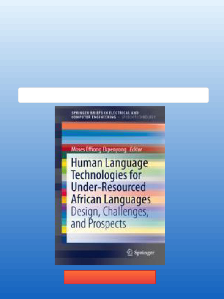 Human Language Technologies For Under Resourced African Languages ...
