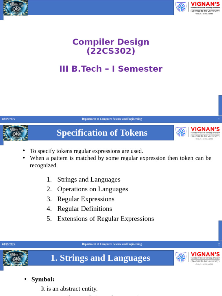 Token Specification in Compiler Design | PDF | String (Computer Science ...