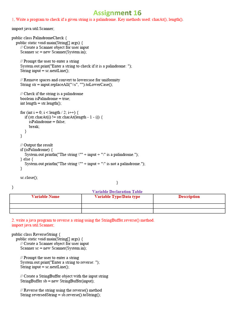 Java String Manipulation Programs | PDF | Computer Engineering | Object ...