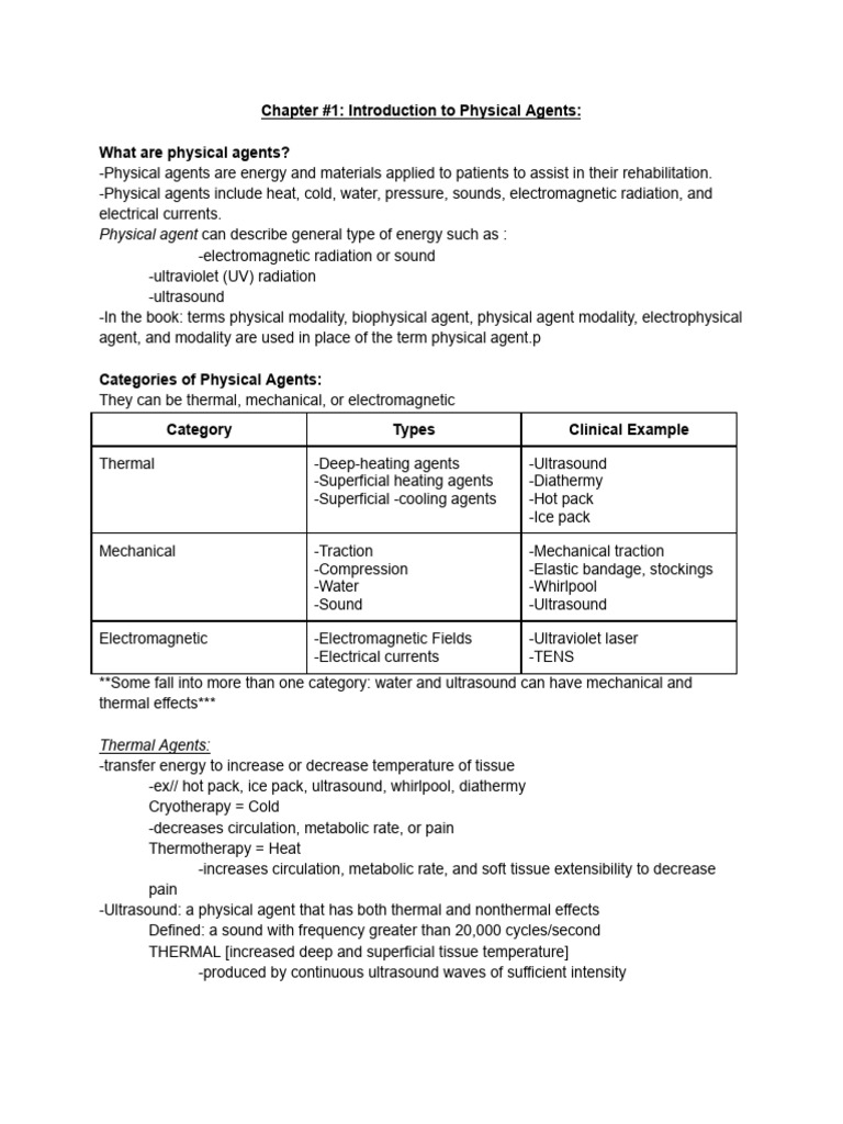 Understanding Physical Agents in Rehab | PDF | Pain | Wound Healing