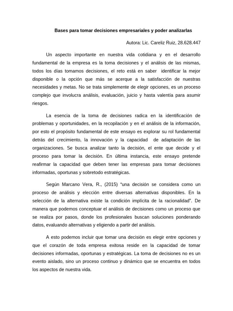Estrategias para la Toma de Decisiones Empresariales | PDF | Toma de ...