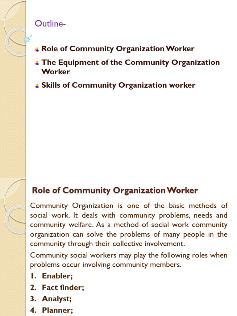 Community Organization Worker Roles & Skills | PDF | Social Work ...