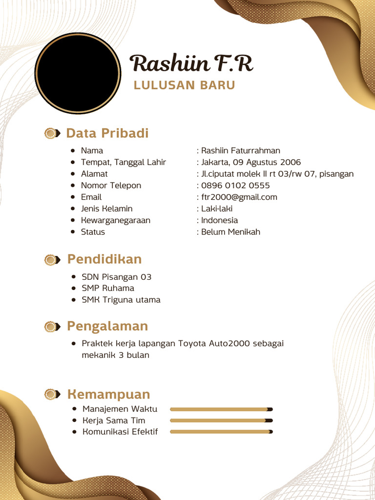 Data Pribadi Rashiin Faturrahman | PDF