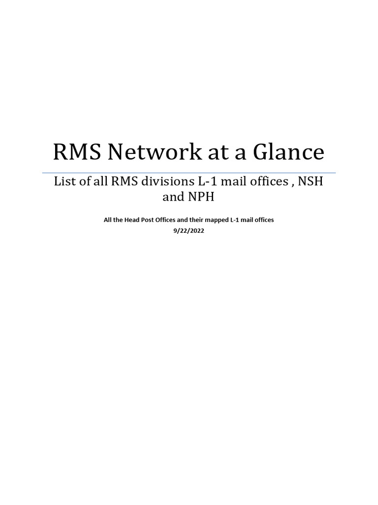 Overview of RMS Divisions in India | PDF