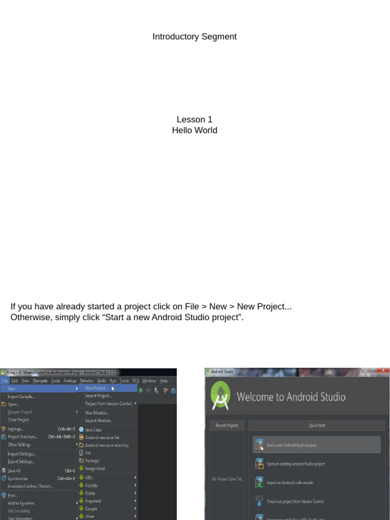 Android Studio Hello World Tutorial | PDF | Java (Programming Language ...