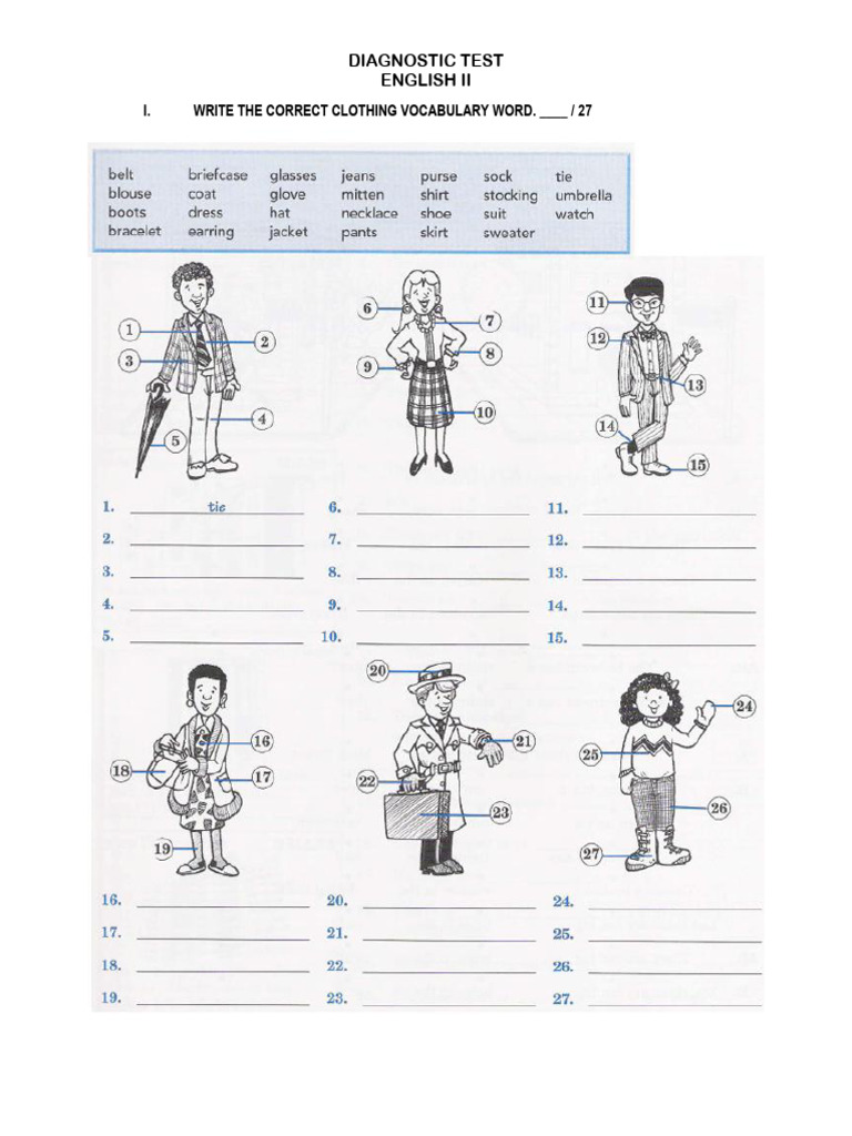 English II Diagnostic Test Guide | PDF